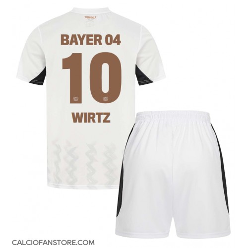 Maglia Calcio Bayer Leverkusen Florian Wirtz #10 Seconda Divisa Bambino 2024-25 Manica Corta (+ pantaloncini)